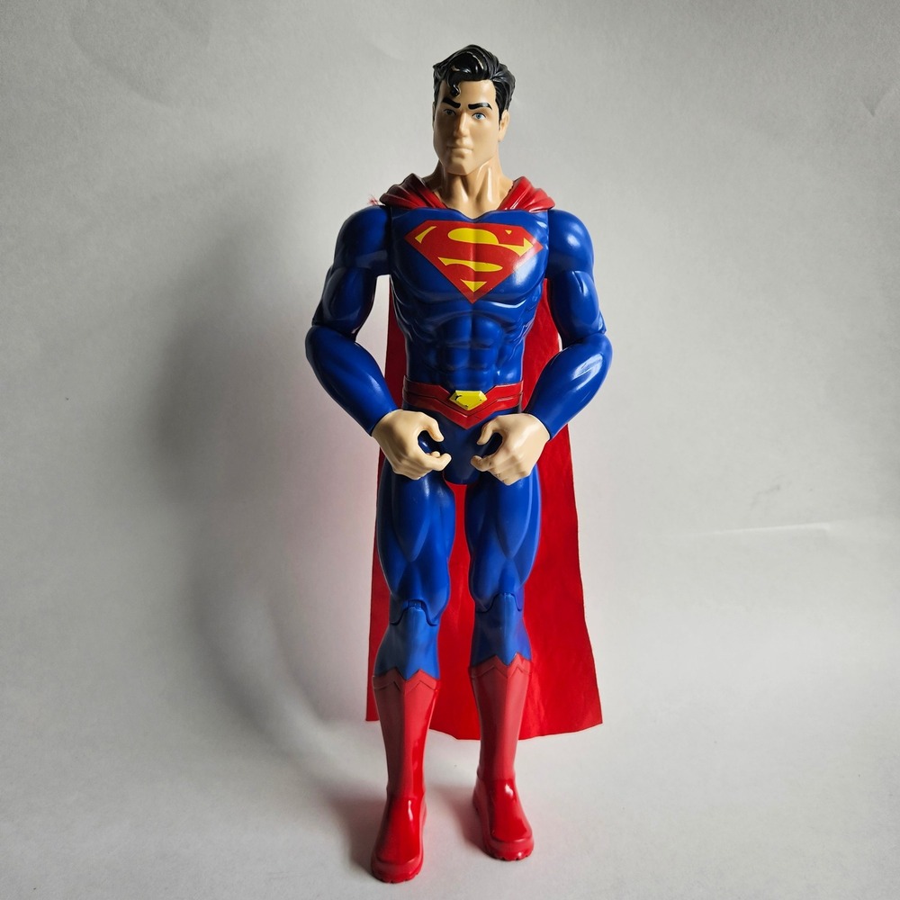 DC Comics Superman Action Figure 12 Inch Blue Suit Red Fabric Cape Toy